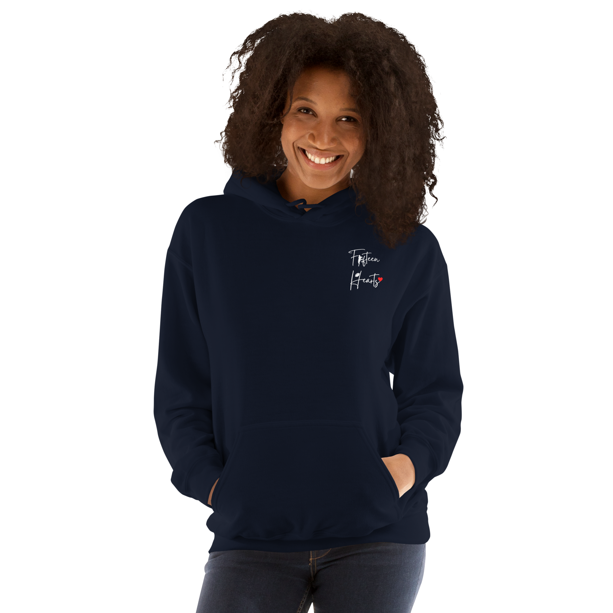 Sweat Sportswear Unisexe Teintes Sombres (Logo Blanc) - Fifteen Hearts